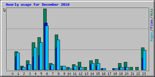 Hourly usage for December 2010